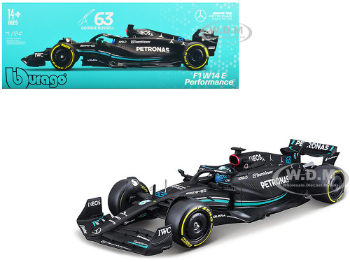 Mercedes AMG F1 W14 E Performance #63 George Russell Petronas Formula One F1 World Championship 2023 1/24 Diecast Model Car Bburago 28028GR