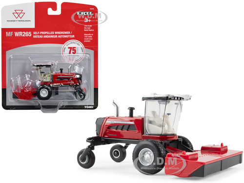Massey Ferguson WR265 Self-Propelled Windrower Red Silver Top 75 Years of Hesston 1/64 Diecast Model ERTL TOMY 16449