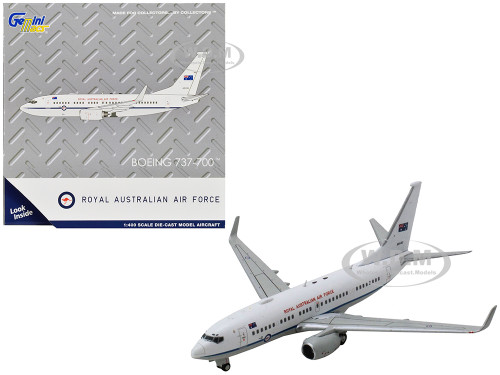 Boeing 737 700 Aircraft Royal Australian Air Force A36 002 White with Blue Stripes Gemini Macs Series 1/400 Diecast Model Airplane GeminiJets GM134