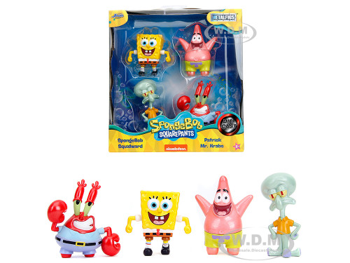 Set of 4 Diecast Figures SpongeBob SquarePants 1999 Current TV Series Metalfigs Series Diecast Models Jada 35302