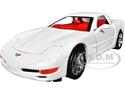 1997 Chevrolet Corvette C5 Coupe White with Red Interior Timeless Legends Series 1/24 Diecast Model Car Motormax 73210WR