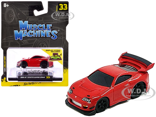 1995 1997 Toyota Supra MK4 Red 1/64 Diecast Model Car Muscle Machines 15573RD
