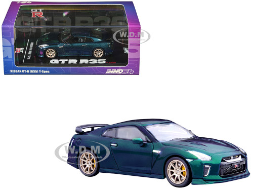Nissan GT R R35 T Spec RHD Right Hand Drive Midnight Purple Metallic 1/64 Diecast Model Car Inno Models IN64-R35TS-MP