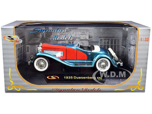 1935 Duesenberg SSJ Convertible Blue Red 1/32 Diecast Model Car Signature Models 32318