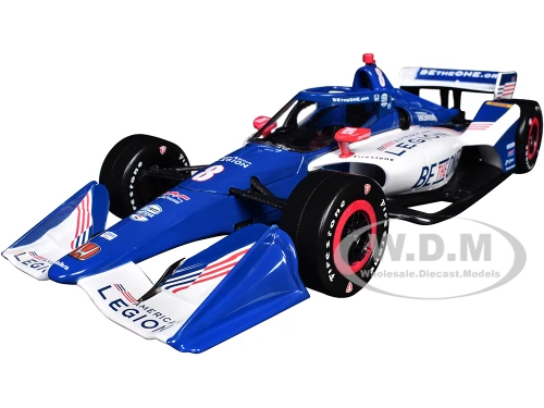 Dallara IndyCar #8 Linus Lundqvist The American Legion Chip Ganassi Racing Road Course Configuration NTT IndyCar Series 2024 1/18 Diecast Model Car Greenlight 11253
