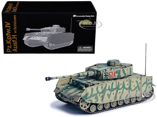 Germany Pz Kpfw IV Ausf H with Schurzen Tank #624 3 Pz Div Ukraine 1943 NEO Dragon Armor Series 1/72 Plastic Model Dragon Models 63241