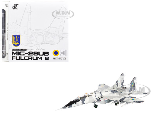 Mikoyan MiG 29UB Fulcrum B Fighter Aircraft Vasylkiv Air Base Ukraine 2021 Ukrainian Air Force 1/72 Diecast Model JC Wings JCW-72-MG29-015