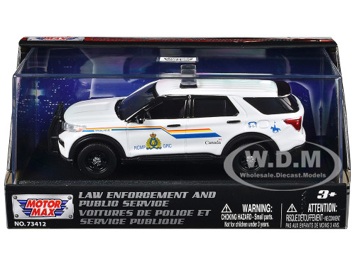2022 Ford Police Interceptor Utility RCMP Royal Canadian Mounted Police White Law Enforcement and Public Service Series 1/43 Diecast Model Car Motormax 79499