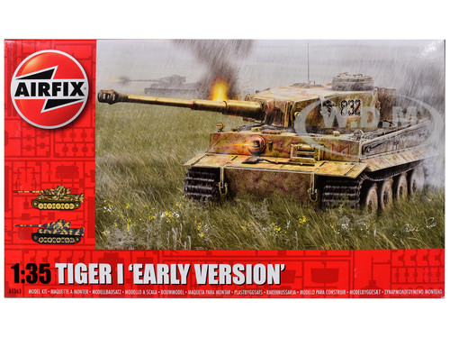 Level 3 Model Kit German Tiger I Early Version Tank with 2 Scheme Options 1/35 Plastic Model Kit Airfix A1363