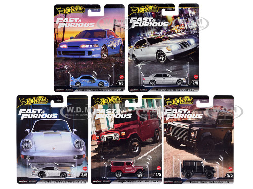 Fast & Furious 2023 5 piece Set G Diecast Model Cars Hot Wheels HNW46-956G