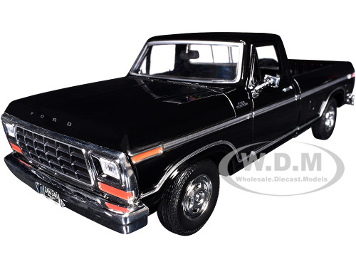 1979 Ford F 150 Custom Pickup Truck Black Timeless Legends Series 1/24 Diecast Model Car Motormax 79346AC-BK