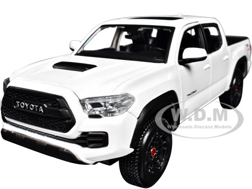 2023 Toyota Tacoma TRD PRO Pickup Truck White with Sunroof Special Edition Series 1/27 Diecast Model Car Maisto 32910WH