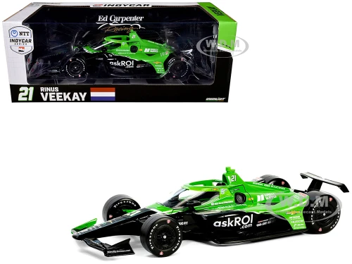 Dallara IndyCar #21 Rinus VeeKay Risk On International Ed Carpenter Racing NTT IndyCar Series 2024 1/18 Diecast Model Car Greenlight 11248