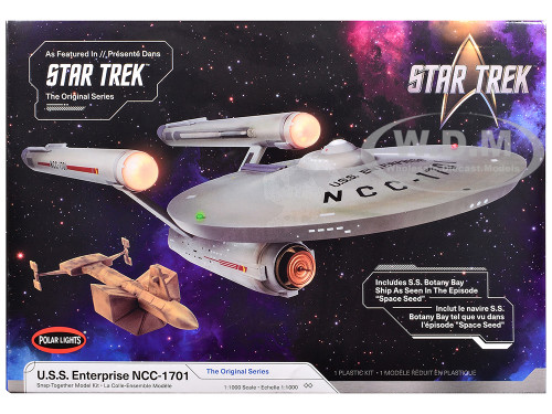Skill 2 Model Kit U S S Enterprise NCC 1701 Spaceship Star Trek 1966 TV Series 1/1000 Scale Model Polar Lights POL1000M