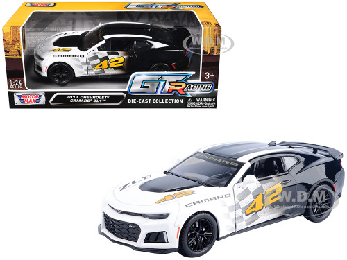 2017 Chevrolet Camaro ZL1 #42 Black and White GT Racing Series 1/24 Diecast Model Car Motormax 73797