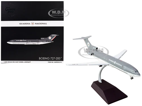 Boeing 727 200 Commercial Aircraft Guardia Nacional Mexican National Guard XC NPF Gray and White Gemini 200 Series 1/200 Diecast Model Airplane GeminiJets G2PFM1314
