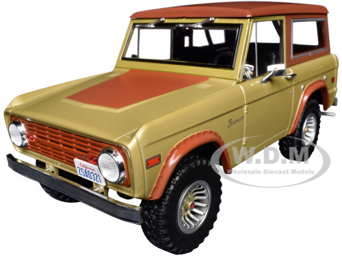 1970 Ford Bronco Gold Metallic with Brown Hood and Top  Lost 2004 2010 TV Series Hollywood Series 20 1/24 Diecast Model Car Greenlight 84201