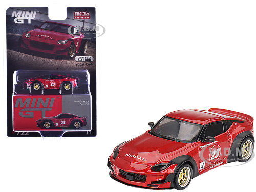 Nissan Z Pandem #23 Passion Red Metallic Limited Edition to 6600 pieces Worldwide 1/64 Diecast Model Car Mini GT MGT00722