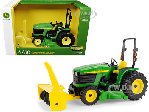 John Deere 4410 Tractor Green Mower Deck Snow Blower Replica Play Series 1/16 Diecast Model ERTL TOMY 45898