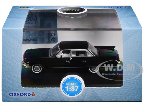 1961 Cadillac Sedan DeVille Ebony Black with White Interior 1/87 (HO) Scale Diecast Model Car Oxford Diecast 87CSD61004