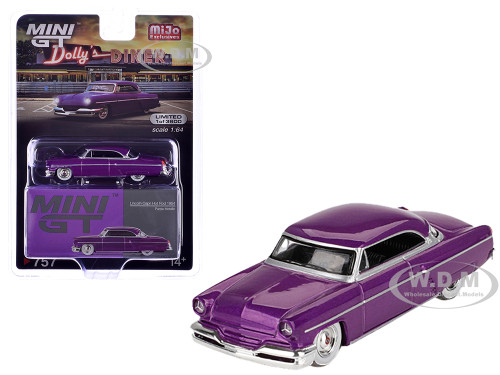 1954 Lincoln Capri Hot Rod Purple Metallic Limited Edition to 3600 pieces Worldwide 1/64 Diecast Model Car Mini GT MGT00757