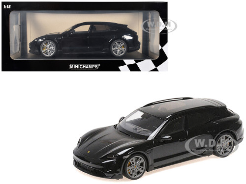 2021 Porsche Taycan CUV Turbo S Black Limited Edition to 480 pieces Worldwide 1/18 Diecast Model Car Minichamps 155069300