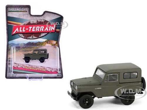 1962 Nissan Patrol Matt Olive Green All Terrain Series 16 1/64 Diecast Model Car Greenlight 35290A