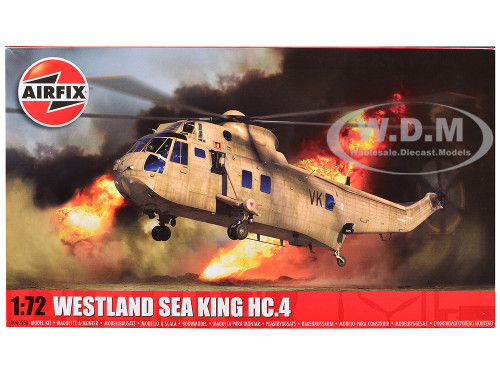 Level 3 Model Kit Westland Sea King HC 4 Helicopter with 2 Scheme Options 1/72 Plastic Model Kit Airfix A04056A