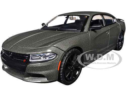 2023 Dodge Charger SXT Gray Metallic Timeless Legends Series 1/24 Diecast Model Car Motormax 79387GRY