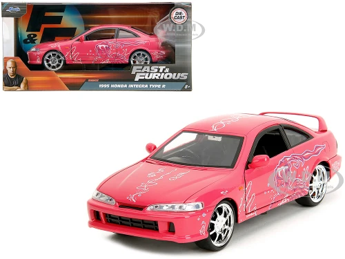 1995 Honda Integra Type R Pink with Graphics Fast & Furious Remix Series 1/24 Diecast Model Car Jada 35876