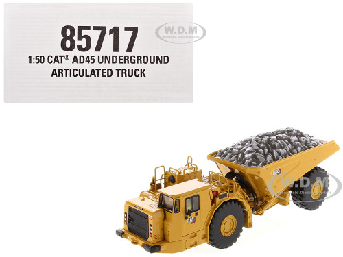 CAT Caterpillar AD45 Underground Articulated Truck Yellow High Line Series 1/50 Diecast Model Diecast Masters 85717
