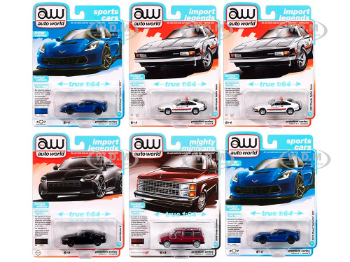 Auto World Premium 2024 Set B of 6 pieces Release 2 1/64 Diecast Model Cars Auto World 64442B