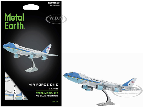 Model Kit Boeing 747 Transport Aircraft Air Force One Presidential Plane United States Air Force Moderate Difficulty Steel Model Metal Earth ME1001