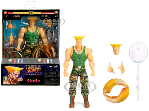 Guile 6 Moveable Figure with Accessories and Alternate Head and Hands Ultra Street Fighter II The Final Challengers 2017 Video Game Model Jada 34689