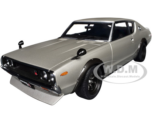 Nissan Skyline 2000GT R KPGC110 Tuned Version RHD Right Hand Drive Silver Metallic 1/18 Model Car Autoart AA77466