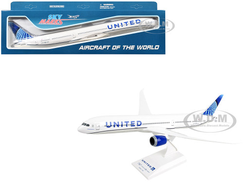 Boeing 787 10 Dreamliner Commercial Aircraft United Airlines N12010 White with Blue Tail Snap Fit 1/200 Plastic Model Skymarks SKR1050