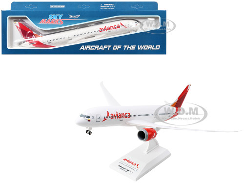 Boeing 787 8 Commercial Aircraft Avianca N796AV White with Red Tail Snap Fit 1/200 Plastic Model Skymarks SKR1159