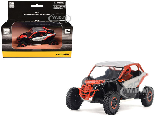 Can Am Maverick X3 X RS Turbo RR Chalk Gray and Magma Red with Driver Figure 1/32 Diecast Model BRP Models BRP60002