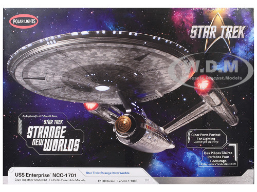 Skill 2 Model Kit USS Enterprise NCC-1701 Spacecraft Star Trek: Strange New Worlds 2022-Current TV Series 1/1000 Scale Model Polar Lights POL999M