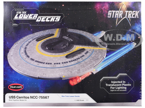Skill 2 Model Kit USS Cerritos NCC-75567 Spacecraft Star Trek: Lower Decks 2020-2024 TV Series 1/1400 Scale Model Polar Lights POL1002