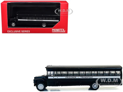 Prisoner Transport Bus Black 1/87 (HO) Plastic Model Car Promotex 006614BK