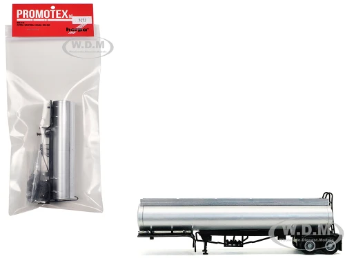 Elliptical Tanker Trailer Silver 1/87 (HO) Plastic Model Promotex 005275S