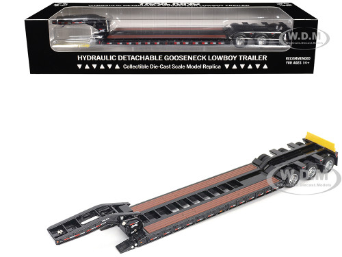 Trail King TK120 Hydraulic Detachable Gooseneck Lowboy Trailer Black Regular Version Transport Series 1/50 Diecast Model Diecast Masters 71136