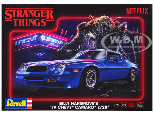 Level 4 Model Kit Billy Hargrove s 1979 Chevrolet Camaro Z 28 Stranger Things 2016 Current TV Series 1/24 Scale Model Revell 14560