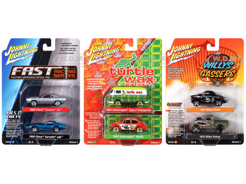 Johnny Lightning 2 Packs 2024 Release 1 Set B of 6 pieces 1/64 Diecast Model Cars Johnny Lightning JLPK023B