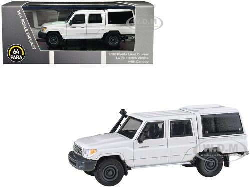 2012 Toyota Land Cruiser LC 79 French Vanilla White with Canopy 1/64 Diecast Model Car Paragon Models PA-55684