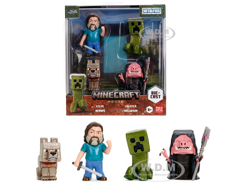 Set of 4 Diecast Figures A Minecraft Movie 2025 Movie Metalfigs Series Diecast Models Jada 36692