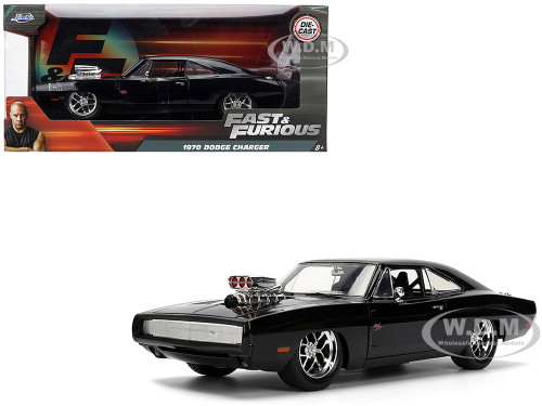 1970 Dodge Charger R T Black Furious 7 2015 Movie Fast & Furious Series 1/24 Diecast Model Car Jada 35423