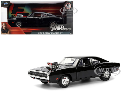 Dom s 1970 Dodge Charger R T Black F9 2021 Movie Fast & Furious Series 1/24 Diecast Model Car Jada 35424