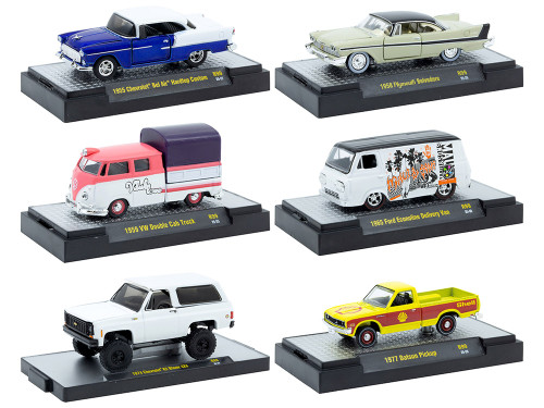 Auto Thentics 6 piece Set Release 99 IN DISPLAY CASES Limited Edition 1/64 Diecast Model Cars M2 Machines 32500-99